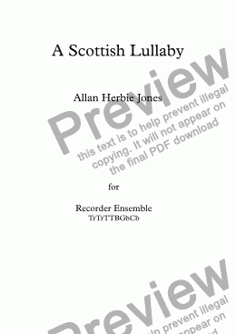 page one of A Scottish Lullaby - Recorder