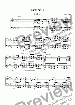 page one of Sonata No. 13