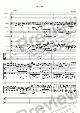 page one of Bach, J.S., Tripel-Konzert BWV 1044 – als Septett
