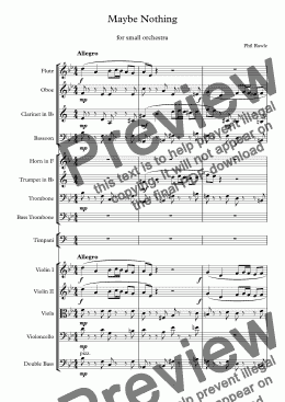 page one of Maybe Nothing - for small orchestra