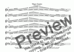 page one of flute scales - ENTIRE RANGE - major scales only - all ranges