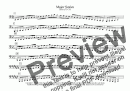 page one of tuba scales - ENTIRE RANGE - major scales only - all ranges