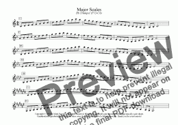 page one of trumpet scales - ENTIRE RANGE - major scales only - all ranges