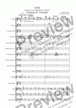 page one of VOIS - Variations on an Impromptu by Schubert - Variation II - Corrente