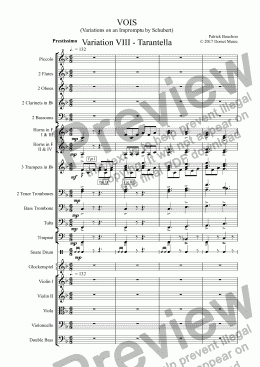 page one of VOIS - Variations on an Impromptu by Schubert - Variation VIII - Tarantella