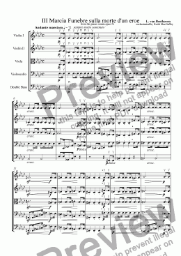 page one of Beethoven: Suite for Strings No. 1  -  III Marcia Funebre