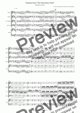 page one of Miniature Overture (Fantasia from Nutcracker) for Double Reed Quartet