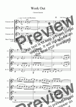 page one of Work Out [clarinet quartet]