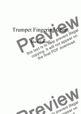 page one of Trumpet Fingering Chart Handout - The BEST fingering chart for trumpet EVER CREATED! - Alternate fingerings, overtones and more!