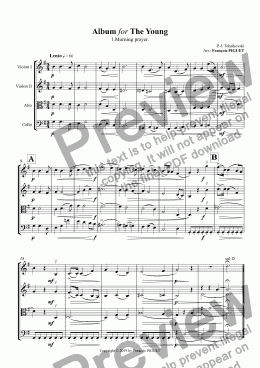 page one of TCHAIKOVSKI: Album for The Young / 1.Morning prayer.