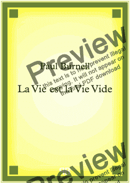 page one of La Vie est la Vie Vide - Score and parts