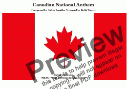page one of Canadian National Anthem ''O Canada'' for String Orchestra (MFAO World National Anthem Series)