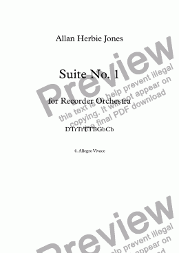 page one of Suite No. 1 - 4. Allegro Vivace