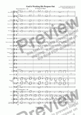 page one of God Is Working His Purpose Out  (4 Verses) Eb Major - Orchestra /Concert Band