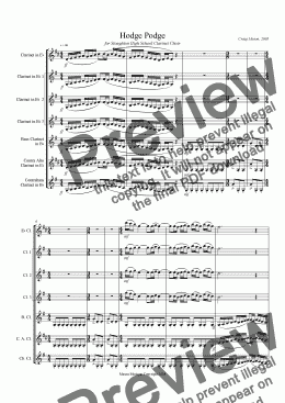 page one of Hodge Podge (clarinet choir)
