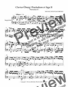 page one of Clavier-Übung: Praeludium et fuga II
