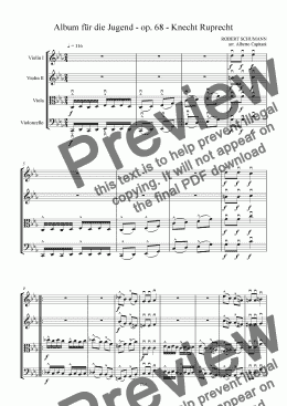 page one of Album für die Jugend - op. 68 - Knecht Ruprecht - arr. for String quartet