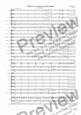 page one of I Will Never Forget You : Song for Marian -  Orchestra