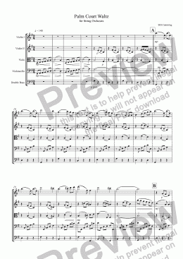 page one of "Palm Court Waltz"