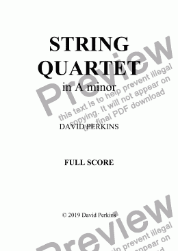 page one of STRING QUARTET in A minor