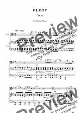 page one of Faure - ELEGY Op.24 - viola and piano