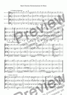 page one of Bach Chorales Harmonisations for Horn Quartet