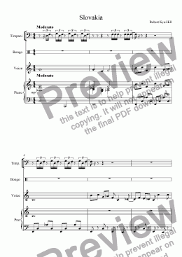 page one of Slovakia [ Timpani, Bongo, Voice, Piano ]