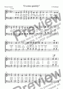 page one of Thomas Campion: O come quickly! (SATB)