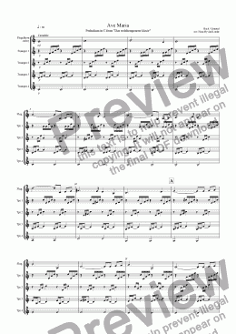 page one of Ave Maria   Preludium in C from "Das wohltempererte klaver" BWV 846