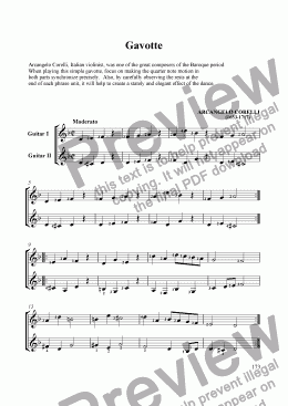 page one of Gavotte - Archangelo Corelli