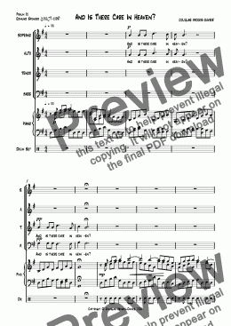 page one of Brooks-Davies: And Is There Care in Heaven? (SATB choir + piano)