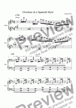 page one of Overture In A Spanish Style