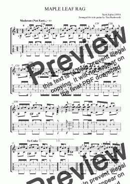 page one of Maple Leaf Rag (with tab)