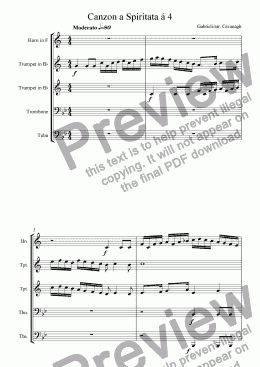 page one of Canzon a Spiritata � 5