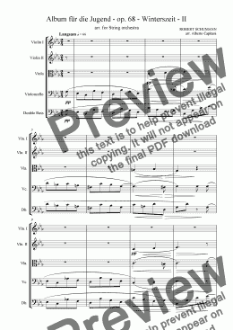 page one of Album für die Jugend - op. 68 - Winterszeit - II - arr. for String orchestra
