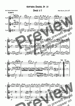 page one of Giuliani: Northern Dances, Op. 147, Dance # 3 (for flute trio)