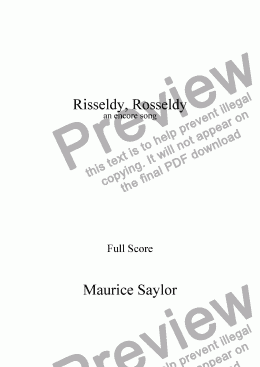 page one of Risseldy, Rosseldy: an encore song. Full Score