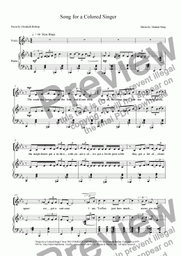 page one of Song for a Colored Singer