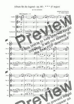 page one of Album für die Jugend - op. 68 - * * * (F major) - arr. for orchestra