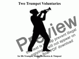 page one of Two Trumpet Voluntaries for Solo Bb Trumpet & String Orchestra (Amateur))