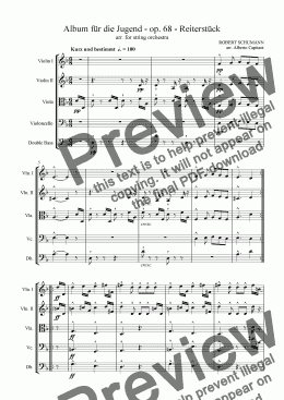 page one of Album für die Jugend - op. 68 - Reiterstück - arr. for string orchestra