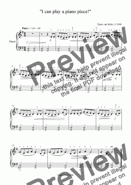 page one of I can play a piano piece!