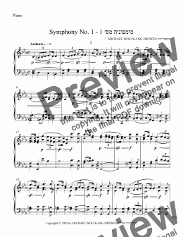 page one of Symphony No. 1 (Complete Piano Reduction)