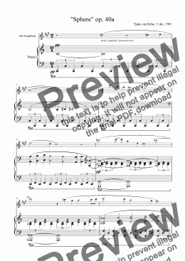page one of Sphere - for Alto Saxophone & Piano