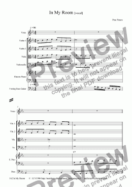 page one of In My Room [Pop ballad vocal string 7tet]