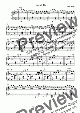 page one of Tarantella for piano Solo