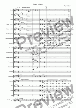 page one of Puer Natus(windband/ choir)