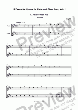 page one of 16 Favourite Hymns Vol.1 for Flute and Oboe Duet