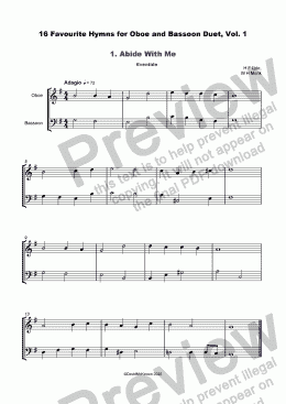 page one of 16 Favourite Hymns Vol.1 for Oboe and Bassoon Duet