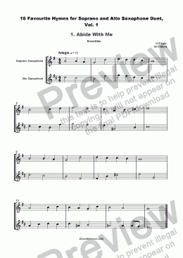 page one of 16 Favourite Hymns Vol.1 for Soprano and Alto Saxophone  Duet